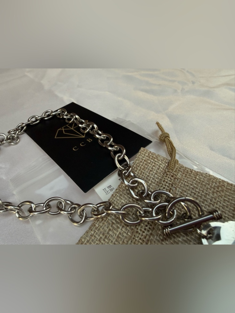 Silver Chunky Heart Toggle Necklace - Picture 2 of 3